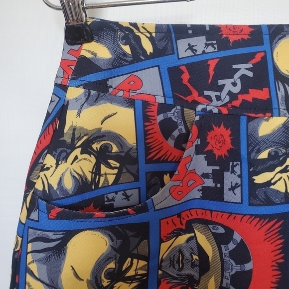 R.D.S. SPACE GIRL Z 90'S VINTAGE SUPER HERO COMIC GRAPHIC MINI SKIRT WOMEN S/M - Picture 6 of 8